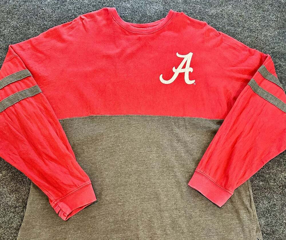 Pressbox Alabama Crimson Tide Roll Tide Tri Color Long Sleeve Shirt Size Small